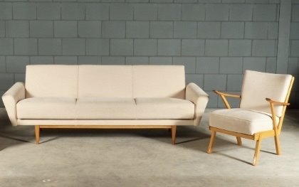 Image 1 of Vintage Danish Walnut Seating Area 1960s