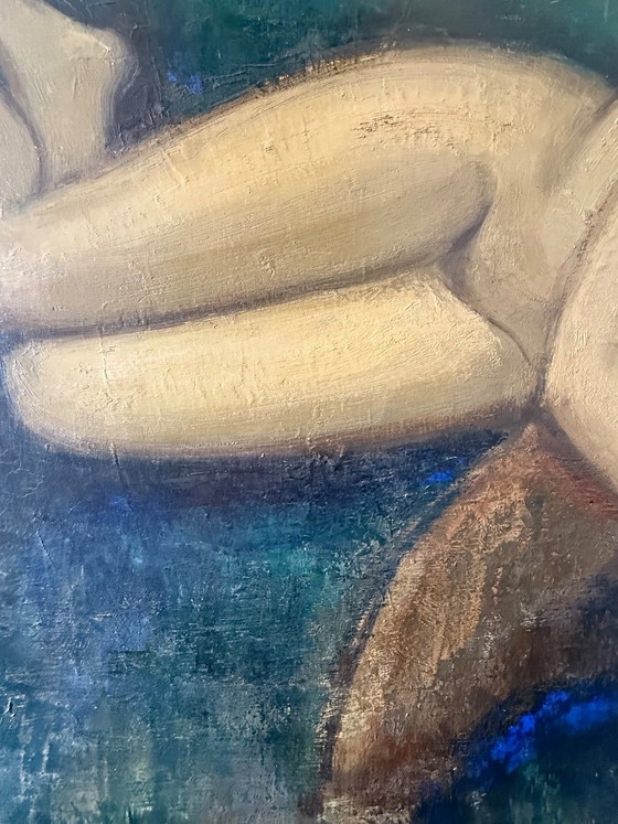 Antique painting, oil on canvas, signed Michel DUTRIEU (1910-1993) – Art, Wood (photo 15 of 15)