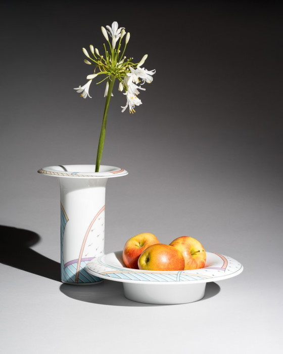 Image 1 of Rosenthal Tapio Wirkkala Dorothy Hafner Century New Wave Fruits Bowl & Vase Set