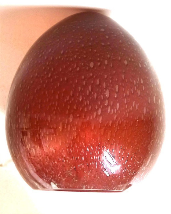 Eivormige Tafellamp Hoogte 23,6 cm, Tafellampen, Glas, Rood, Design (foto 10 van 13)