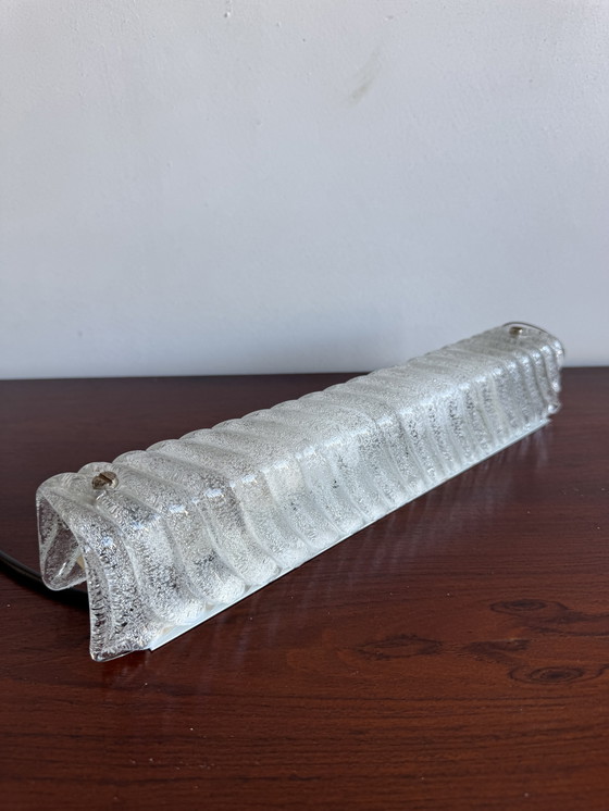 Image 1 of Elegante Vintage Wandlamp - Gestructureerd Geribbeld Glas Schoonheid