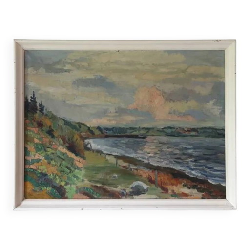 Danish impressionist oil painting, 1960s – schilderijen tekeningen, Canvas, Bauhaus