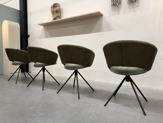 4 Label van den Berg Lola drehbare Esszimmerstühle, Andere, Leder, Grün (Foto 6 von 10)