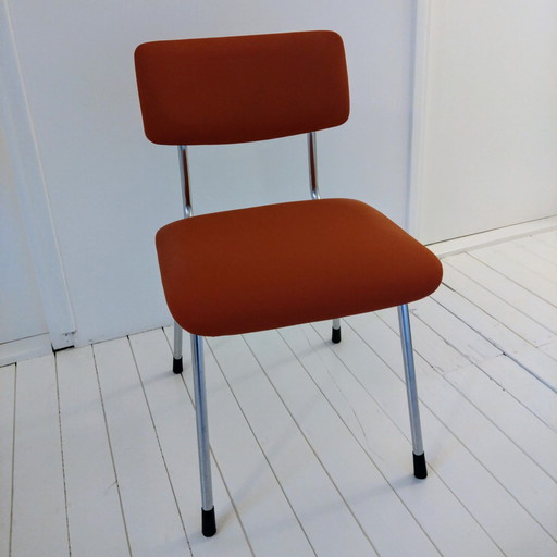 Gispen 1231 chair, new upholstery in coral red skai.