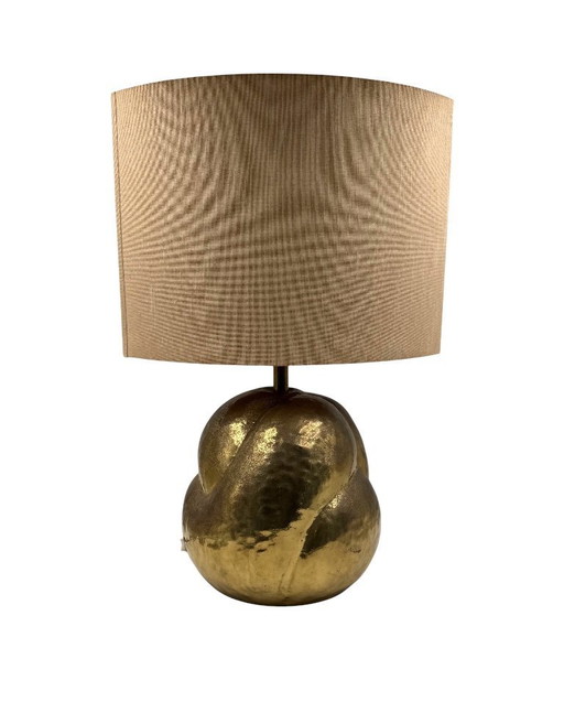 Organic modern brass table Lamp, Tommaso Barbi Italy 1970