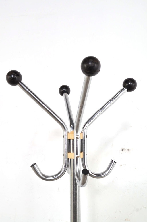 Vintage Chromed Coat Rack With Umbrella Holder 1960s