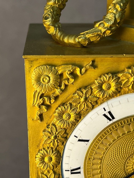 Image 1 of Empire Period Clock Gilt Bronze Art and Science Attributes