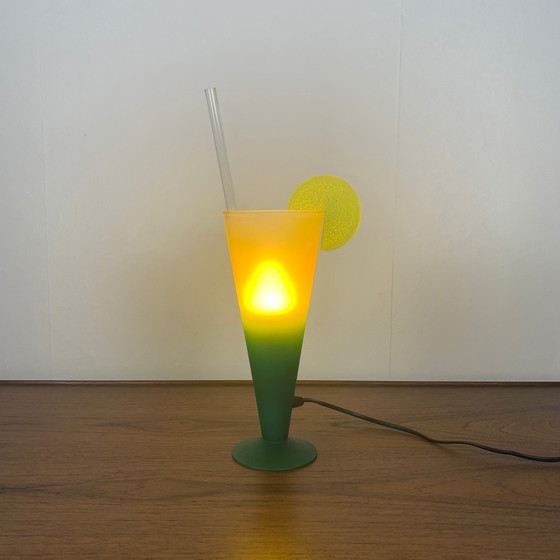 Image 1 of Cocktail Lamp with Straw and Lemon Slice, 90s