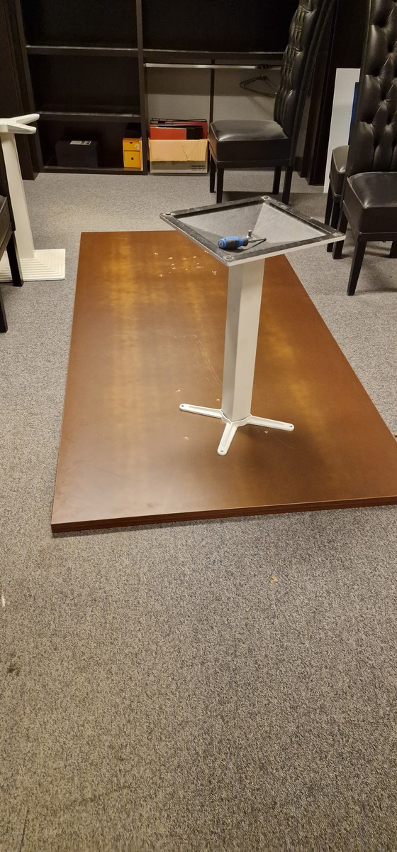 Image 1 of Table à manger design avec piètement Pedrali – Plateau en noyer (230 x 110 cm)