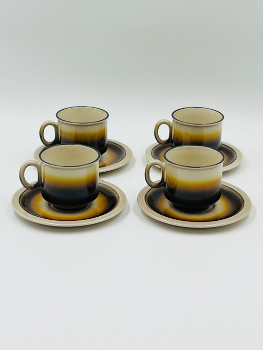 Set aus 4 Tassen und Untertassen von Iceland - Boch Belgien – servies, Ceramic (photo 2 of 13)