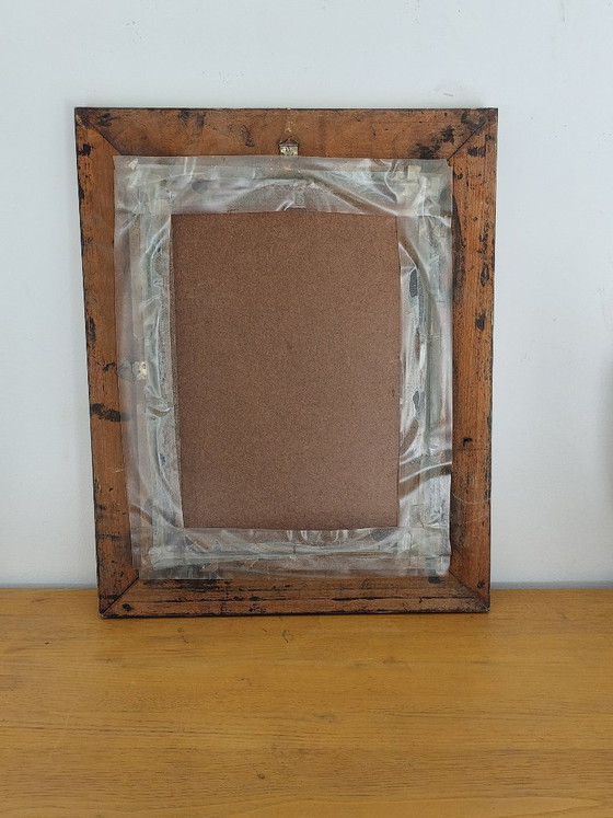 Image 1 of Antiker vergoldeter und kupferplattierter Holzspiegel