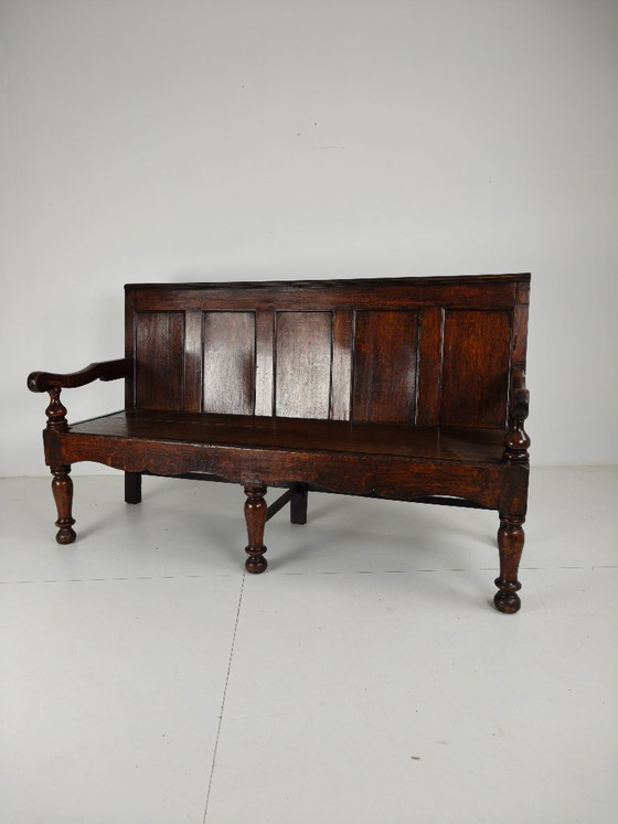 18th Century Georgian Oak Settle Bench – Dated Circa 1790 – Couches, Wood (photo 10 of 13)