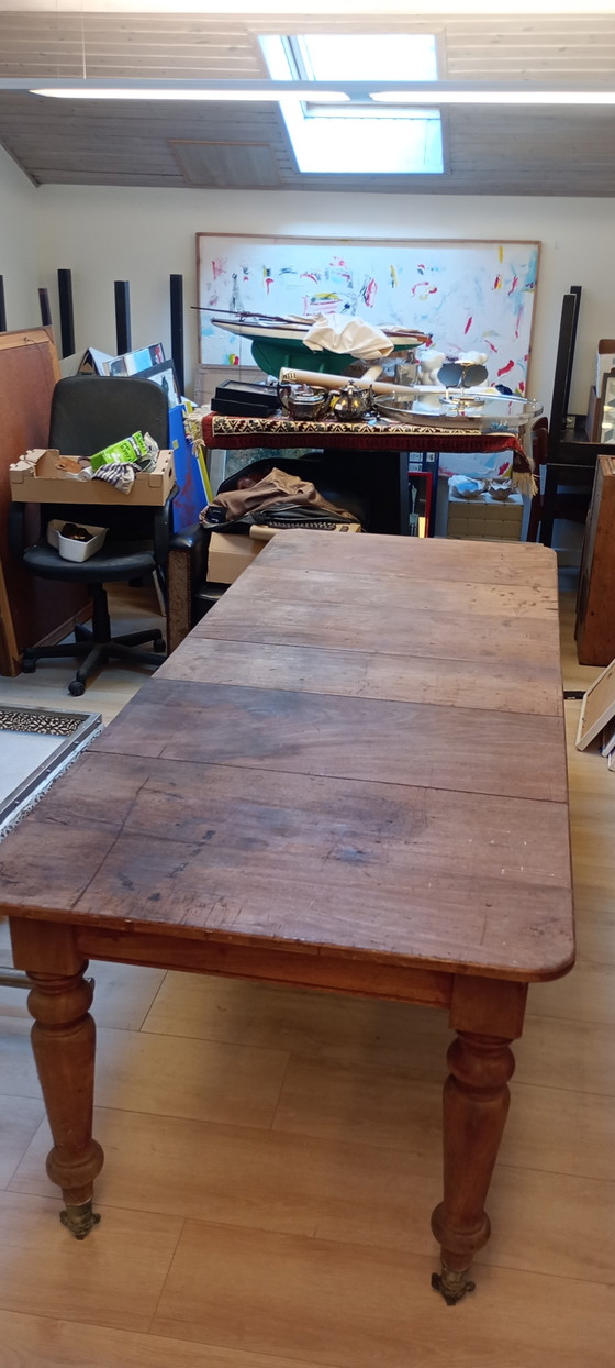 Image 1 of Tavolo notarile inglese in mogano del XIX secolo con gambe regolabili.