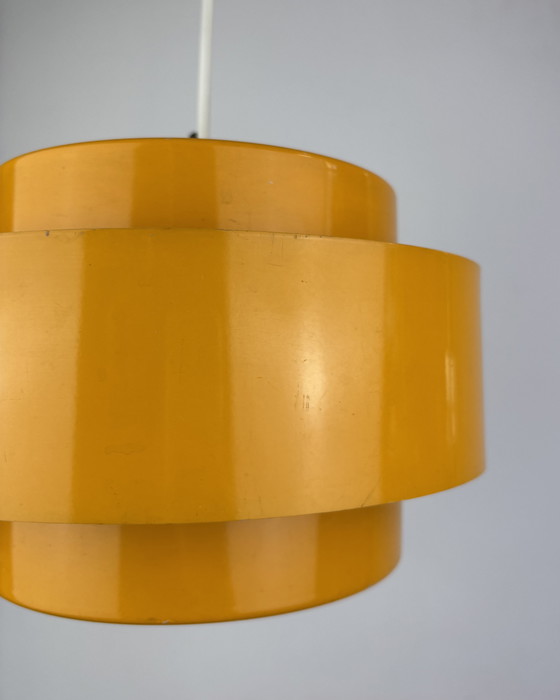 Image 1 of Space Age Ceiling Lamp, Fog & Mørup, 1960s Yellow, Denmark, Minimalistic Design, Retro-Futuristic Lamp, Sputnik Design Jo Hammer