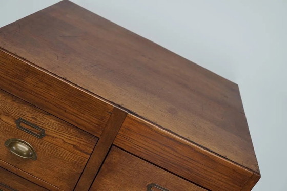 Image 1 of Botiquín/archivador antiguo holandés de roble, años 30