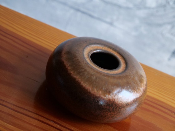Image 1 of Brown vintage ceramic vase from Töpferhof Gramann Mid-Century