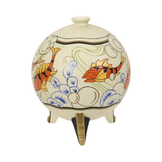 Image 1 of Rare Art Deco Vase Fish Orchids