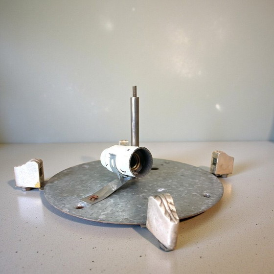 Image 1 of Rond, vlak gemonteerd glazen wand- of plafondlamp, jaren 90