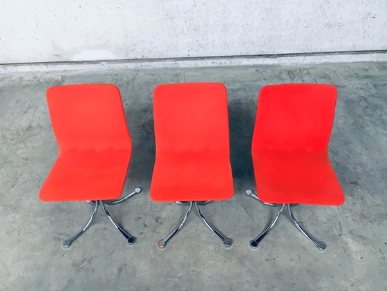 Image 1 of Brabantia Home Steel 3er-Set Esszimmerstühle, Niederlande, 1970er