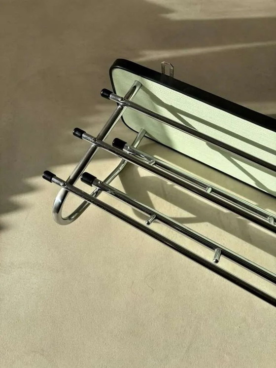 Image 1 of mintgrüne Garderobe aus Holz im Mid-Century-Design