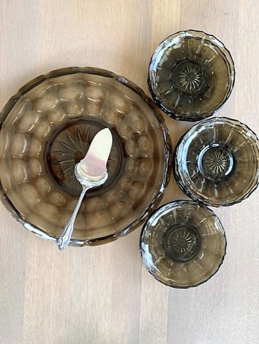 Service à pâtisserie vintage de 9 pièces datant de 1915, avec pelle à gâteau d'époque.