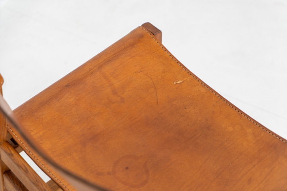 Image 1 of Oak & leather dining chairs (Denmark, 1960s).