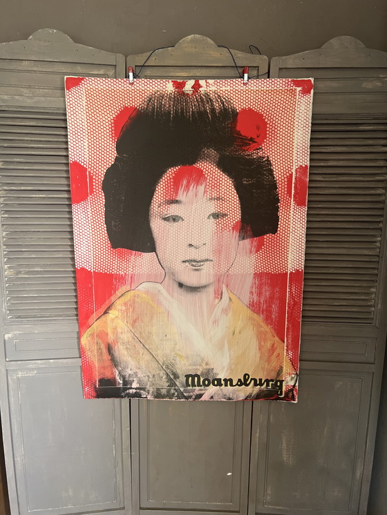 Image 1 of Zeefdruk (75/108cm) Moansburg “Geisha red” nr 8 vd10