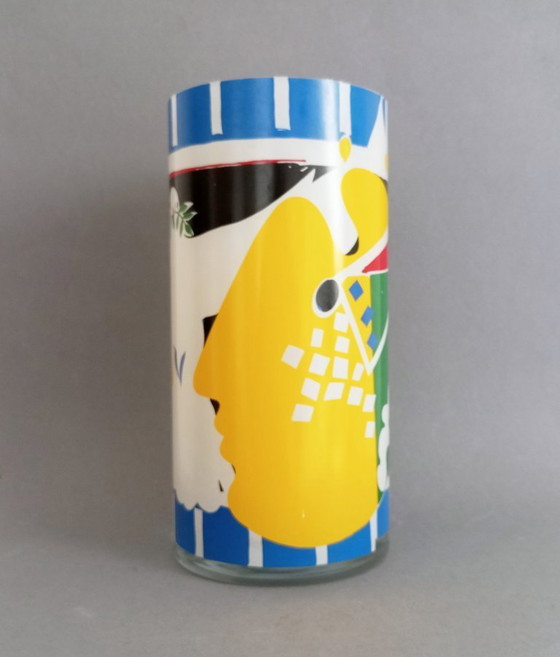 Image 1 of Paul Giovanopulos - enorme vaso artistico in vetro postmoderno/astratto Ritzenhoff Germania ca. 1990
