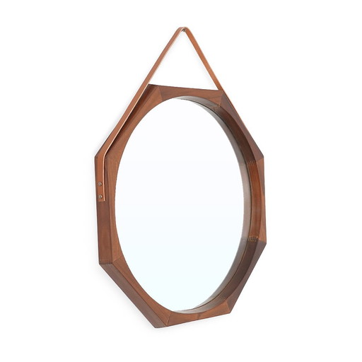 Octagonal mirror with teak frame, 1960s