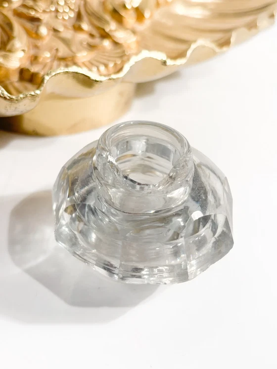 Encrier en bronze doré et flacons d'encre en cristal, XXe siècle – Objets déco, Crystal (photo 10 of 11)