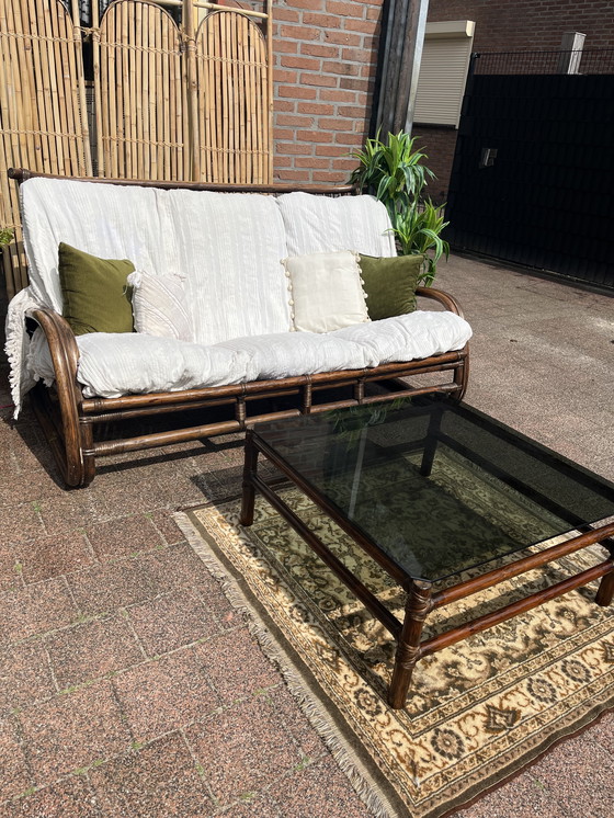 Image 1 of Ensemble de salon vintage en rotin / Manou