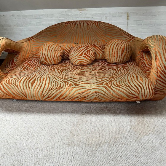 Bretz slow rider (four-seater sofa) vintage, 3-5 seaters, Textile, Metal, Orange, Design (photo 4 of 12)