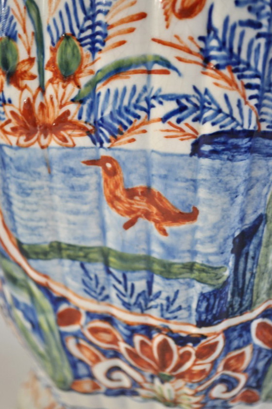 Image 1 of Covered polychrome Delftware pot - SANSON 18th century (ref 2861) - 19th century
