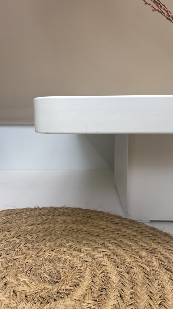Image 1 of Vintage vierkante Japandi salontafel wit design Jan des Bouvrie 80s