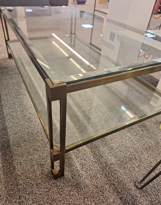 Vintage coffee table of real bronze and glass - 1990 's