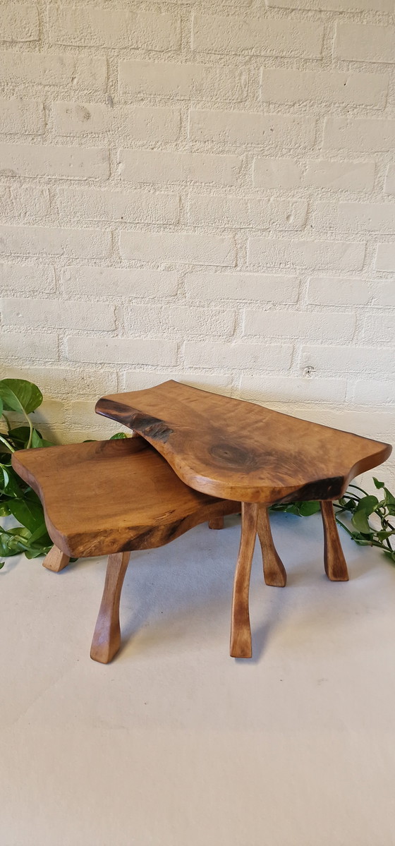 Image 1 of Vintage set nesting tables/ mimi set tree trunk tables