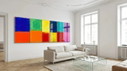 Peinture moderne aux couleurs néon – Édition de luxe exclusive | Verre acrylique | Dimensions : 250 × 85 cm