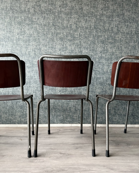 Image 1 of Set di 3 sedie vintage Gispen 106 "TU Delft".