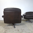 Poltrona lounge girevole in pelle De Sede DS-31, design vintage anni '60.