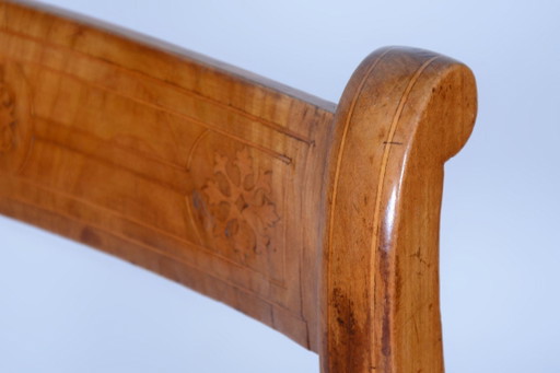Silla Biedermeier restaurada, de madera de cerezo y ratán, de estilo polaco, Austria, década de 1830. (photo 2 of 11)