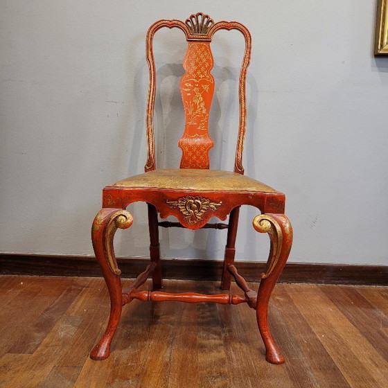 Image 1 of Coppia di sedie Chippendale in legno laccato, su disegno di Pierre Lottier, anni '70 – Spagna