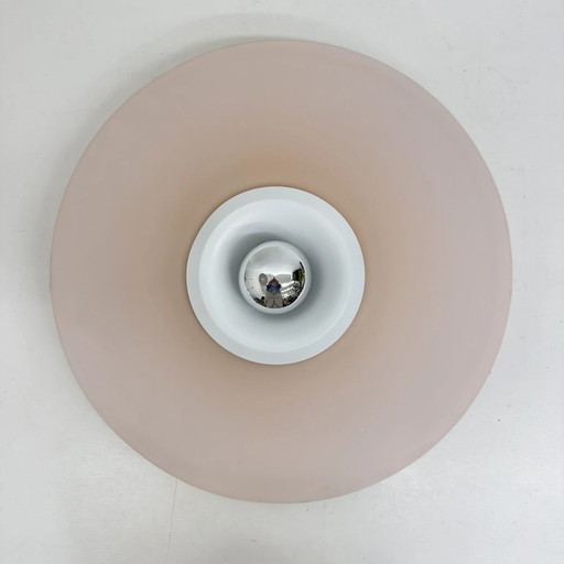 Applique murale italienne postmoderne en verre rose, années 1980