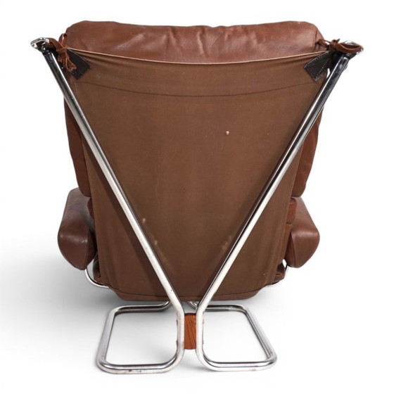 Image 1 of Westnofa Wing Leather Armchair by Harald Relling, 1970