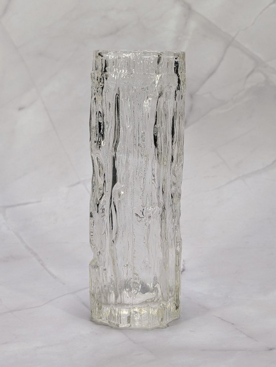 Image 1 of Vintage Bark Textured Glass Vase – Ravenhead – England 1960s/70s