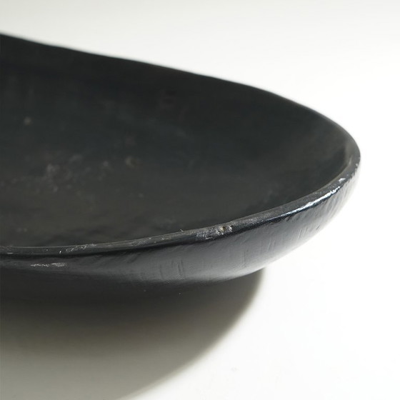 Image 1 of Ciotola in legno nero dalla forma organica, anni '60