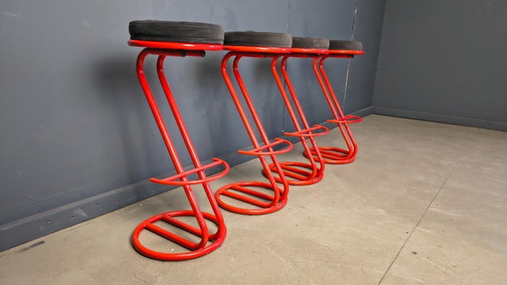 Image 1 of Barhocker im Memphis-Stil, 1980er Jahre – 4er-Set