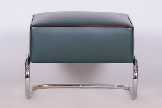 Restored Bauhaus Stool, by Robert Slezák, Chrome, Leather, Czech, 1930s (photo 15 of 20)
