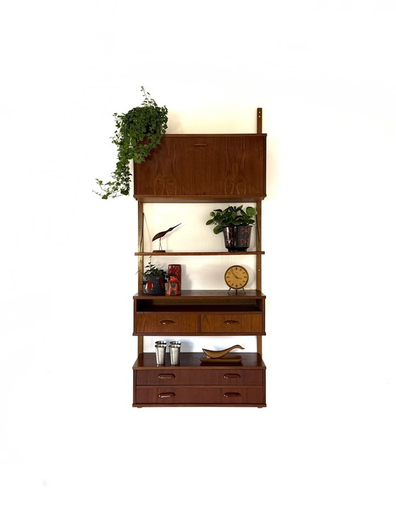 Image 1 of Vintage Danish modular teak wall system '60
