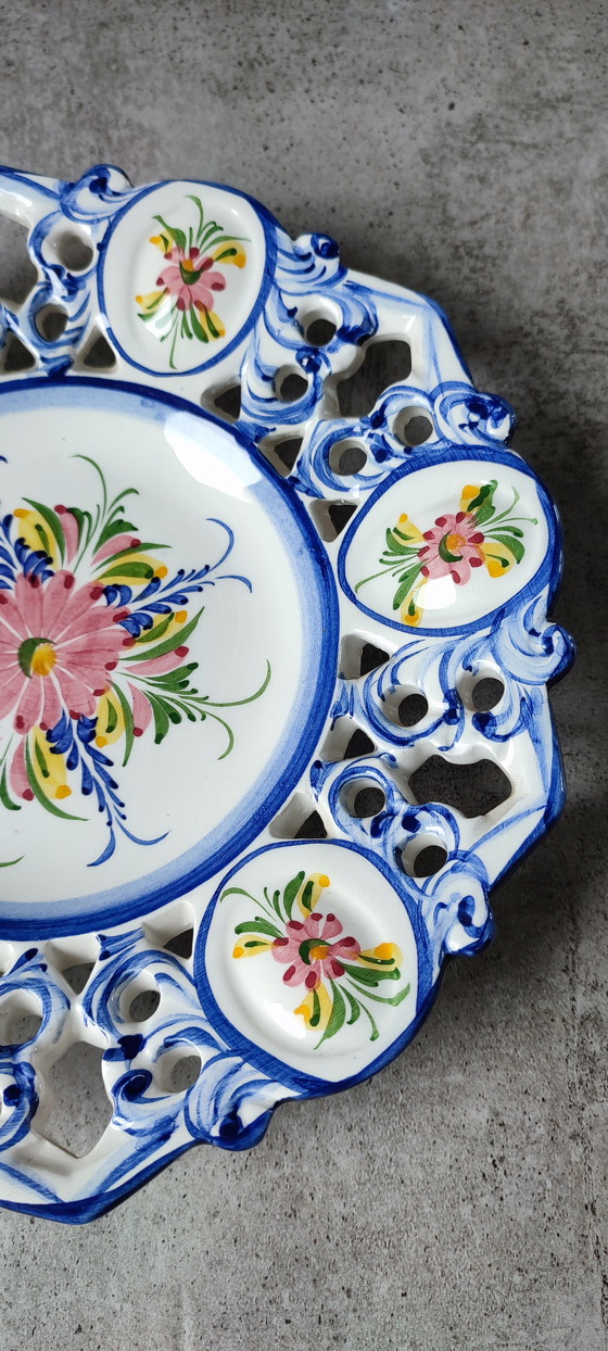 Image 1 of Breton earthenware plate signed