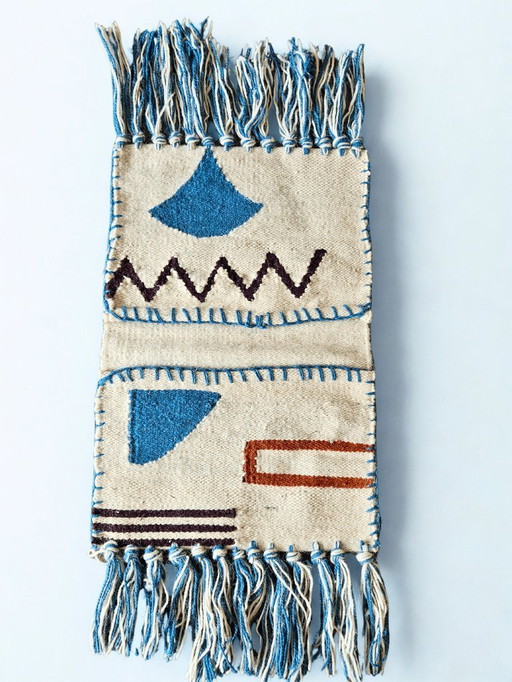 Organizer in lana egiziana fatto a mano - Organizer da parete e da banco - 35×55 cm